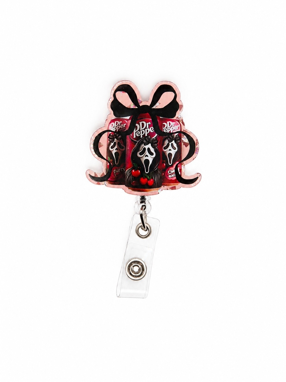 Scream Dr. Pepper Retractable Badge Reel Alligator Clip